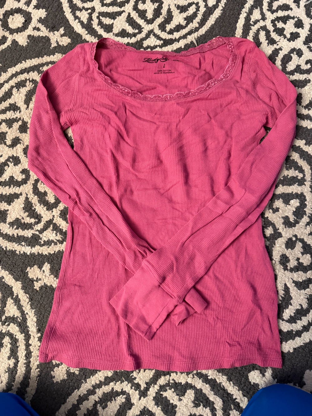 Lucky brand Long Sleeve Thermal Top in Rose Pink